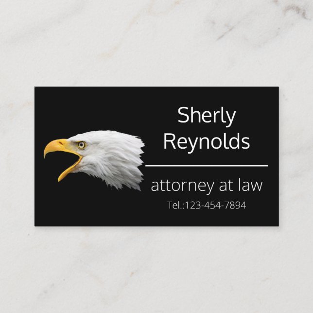 Bald Eagle classy customisable Business Card (Front)