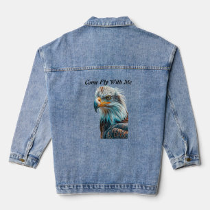Bald Eagle Coloured Come Fly With Me  Denim Jacket