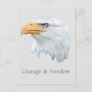 Bald Eagle Courage & Freedom customisable Postcard