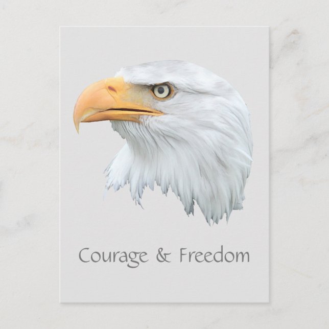 Bald Eagle Courage & Freedom customisable Postcard (Front)