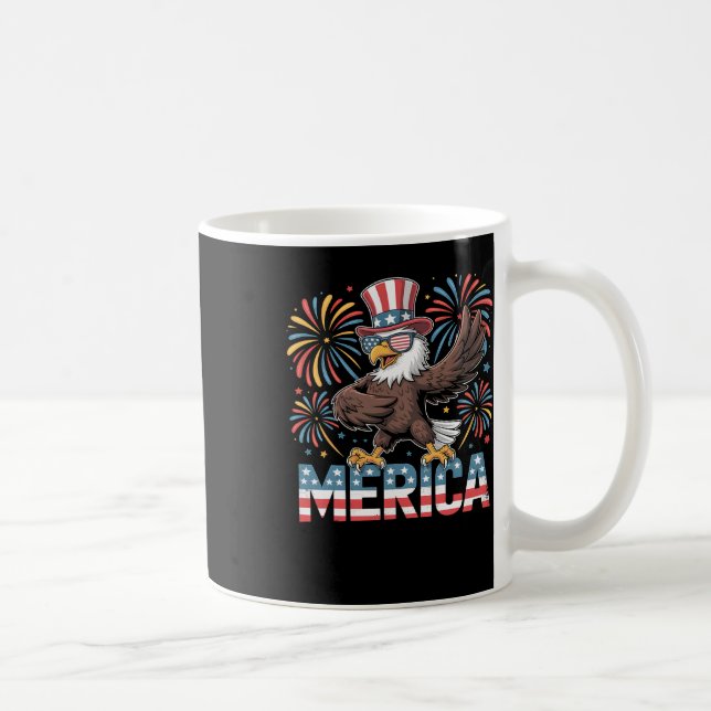 Bald Eagle Dancing ‘merica Tee Funny Patriotic Usa Coffee Mug (Right)