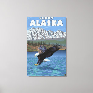 Bald Eagle Diving - Curry, Alaska Canvas Print