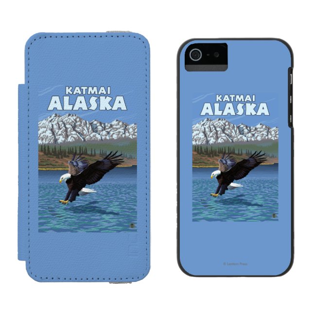 Bald Eagle Diving - Katmai, Alaska Incipio iPhone Wallet Case (Side by Side)