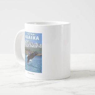Bald Eagle Diving - Katmai, Alaska Large Coffee Mug