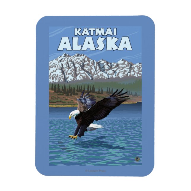Bald Eagle Diving - Katmai, Alaska Magnet (Vertical)