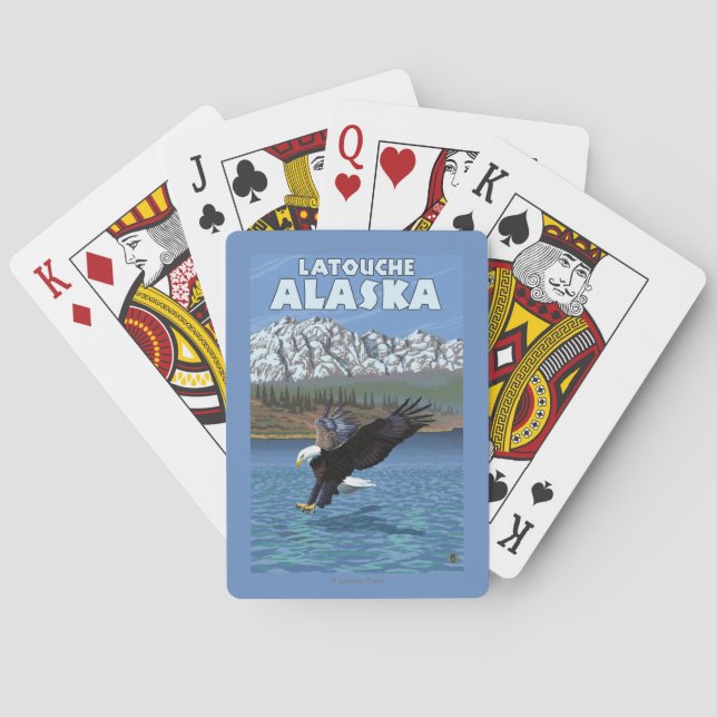 Bald Eagle Diving - Latouche, Alaska Playing Cards (Back)