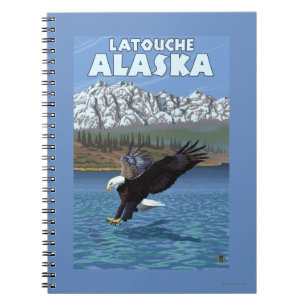 Bald Eagle Diving - Latouche, Alaska Spiral Notebook