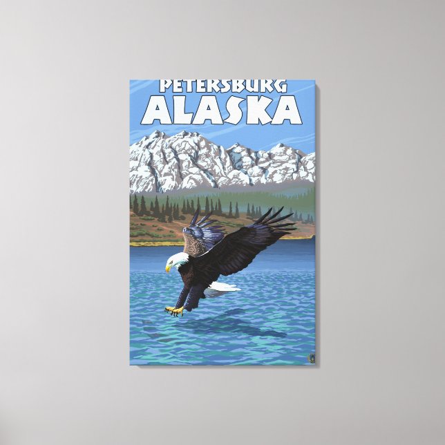 Bald Eagle Diving - Petersburg, Alaska Canvas Print (Front)