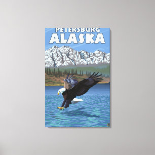 Bald Eagle Diving - Petersburg, Alaska Canvas Print
