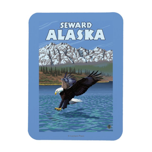 Bald Eagle Diving - Seward, Alaska Magnet (Vertical)