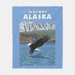Bald Eagle Diving - Skagway, Alaska Fleece Blanket