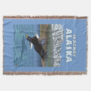 Bald Eagle Diving - Skagway, Alaska Throw Blanket
