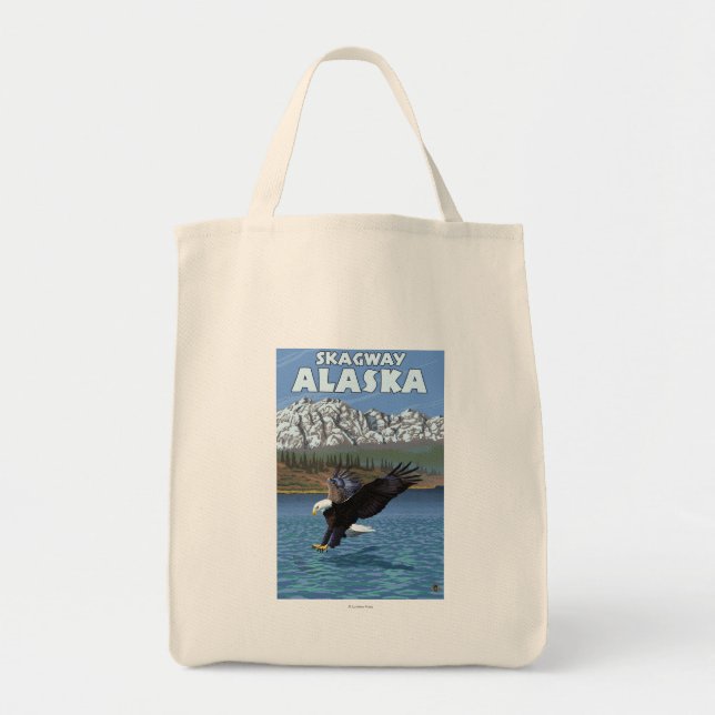 Bald Eagle Diving - Skagway, Alaska Tote Bag (Front)