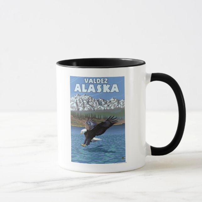 Bald Eagle Diving - Valdez, Alaska Mug (Right)