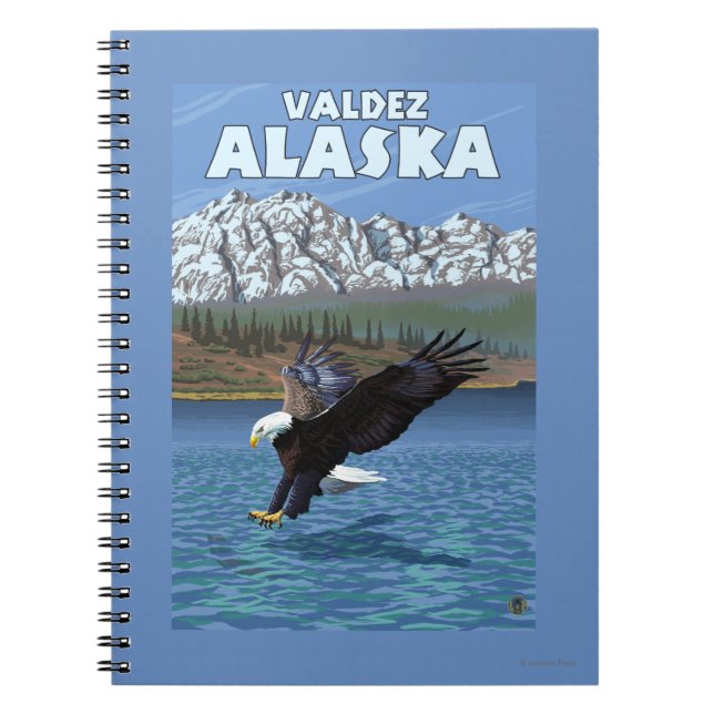 Bald Eagle Diving - Valdez, Alaska Spiral Notebook (Front)