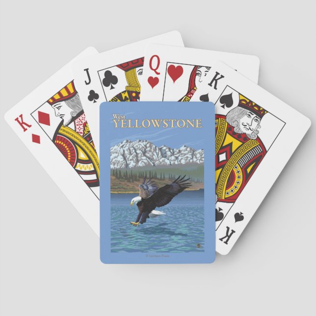 Bald Eagle Diving - West Yellowstone, MT Playing Cards (Back)