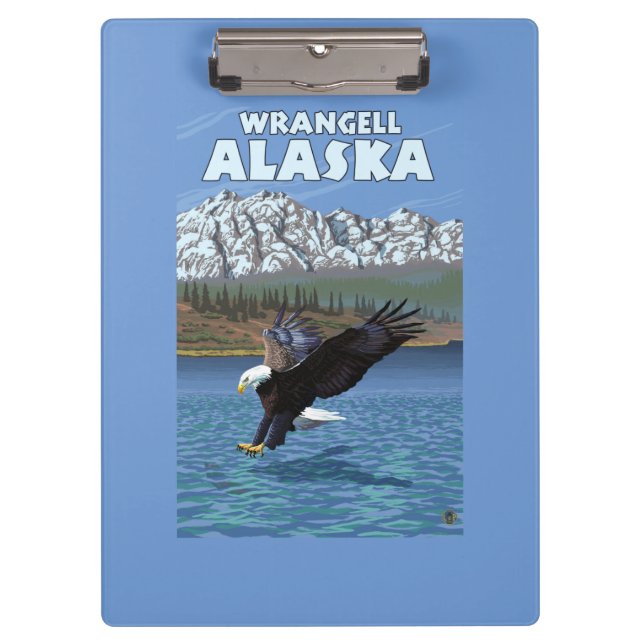 Bald Eagle Diving - Wrangell, Alaska Clipboard (Front)
