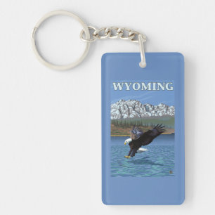 Bald Eagle Diving - Wyoming Key Ring