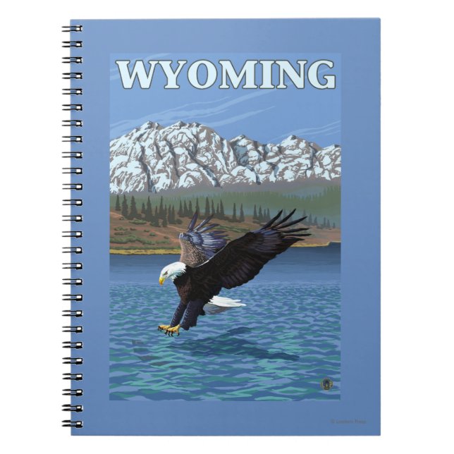 Bald Eagle Diving - Wyoming Spiral Notebook (Front)
