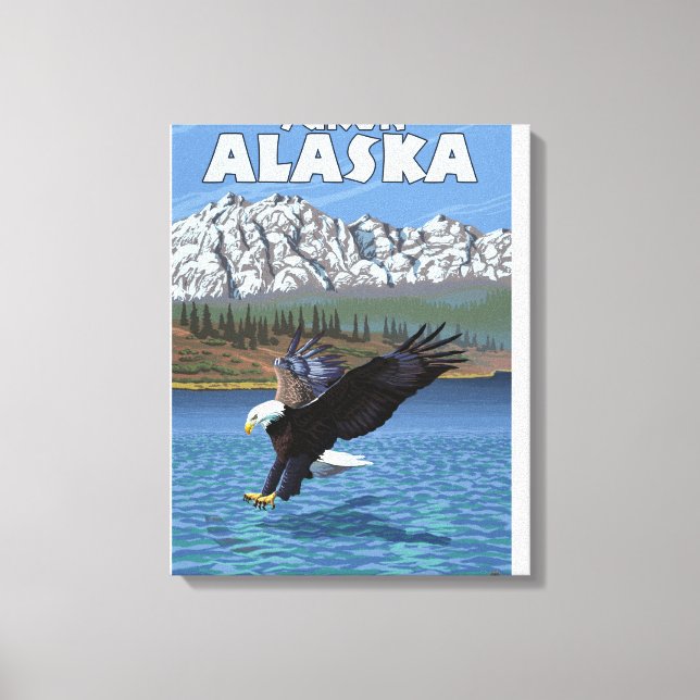 Bald Eagle Diving - Yukon, Alaska Canvas Print (Front)