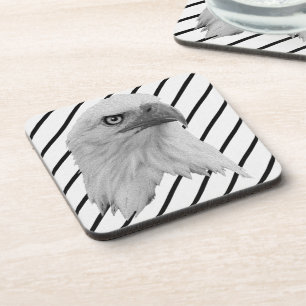 Bald Eagle Face Oil Paint, Coaster