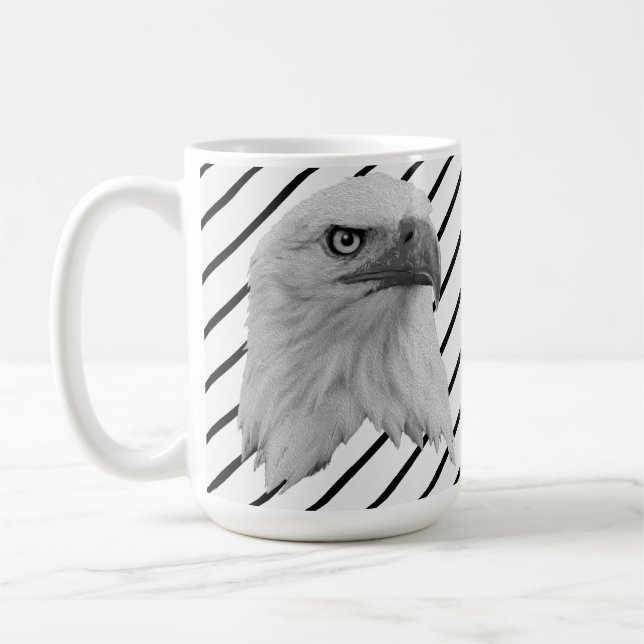 Bald Eagle Face Oil Paint, Coffee Mug (Left)
