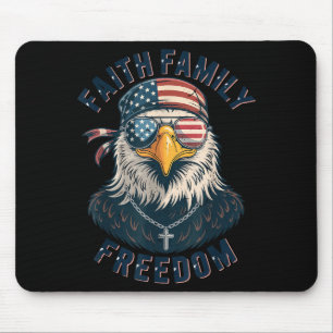 Bald Eagle Faith Family Dom Patriotic Christian Bo Mouse Pad