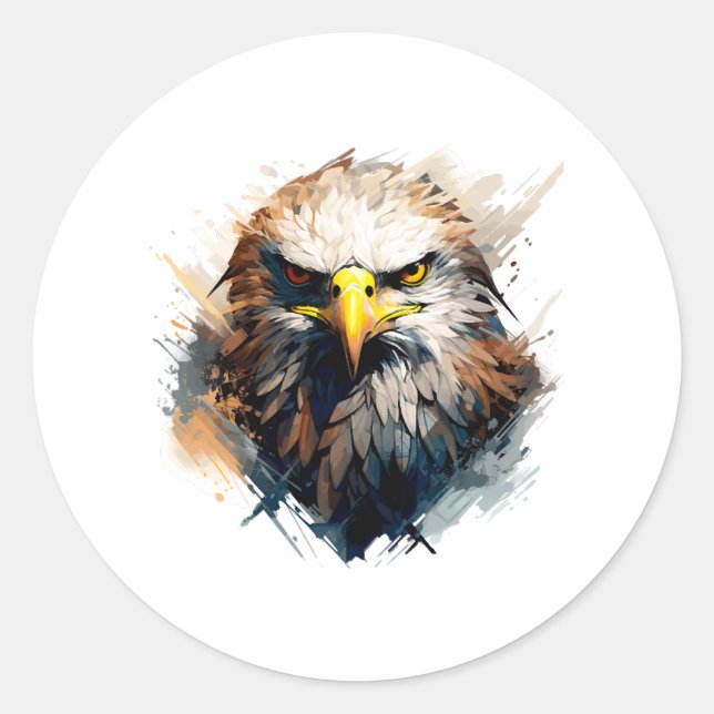 Bald Eagle Falconer Hunter Nature Ornithologist Classic Round Sticker (Front)