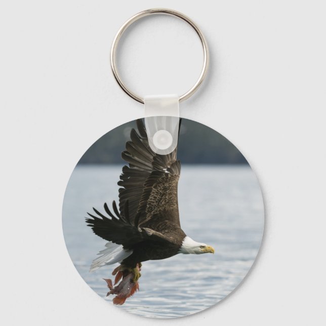 Bald Eagle Fish Retrieval Key Ring (Front)