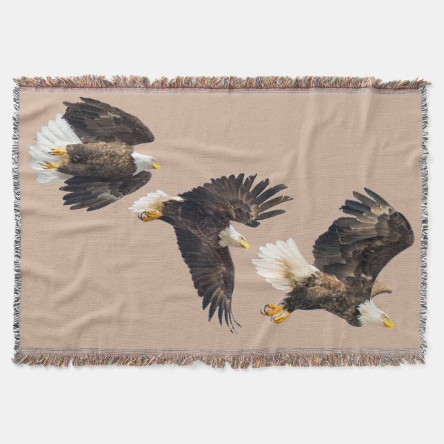 Bald Eagle Flight Throw Blanket (Front)
