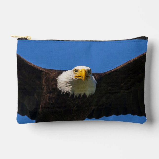 Bald Eagle Flyby Up Close Accessory Pouch (Front)