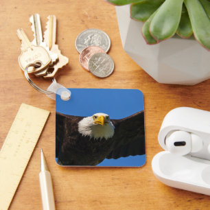 Bald Eagle Flyby Up Close Key Ring