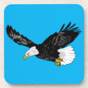 Bald Eagle Flying Blue Coaster - Your Colour