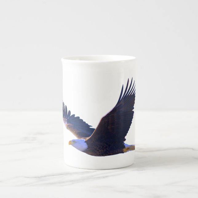 Bald Eagle Flying Bone China Mug (Front)