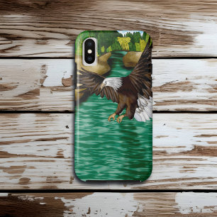 Bald Eagle Flying Over River and Mountains Case-Mate iPhone Case