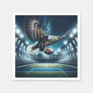 Bald Eagle Flying with a Football Napkin