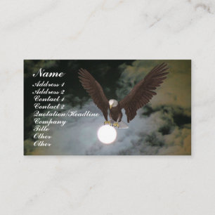 Bald Eagle Full Moon Fantasy Business Card