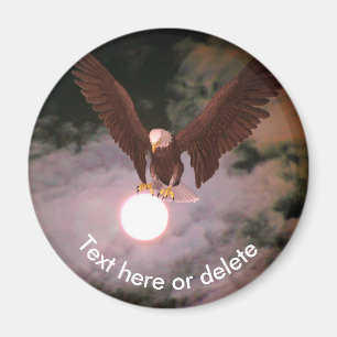 Bald Eagle Full Moon Fantasy Personalised Magnet