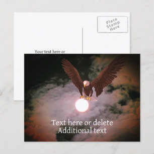 Bald Eagle Full Moon Fantasy Personalised  Postcard