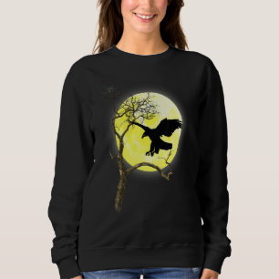 Bald Eagle Full Moon Light Nature Bird Watching Sweatshirt