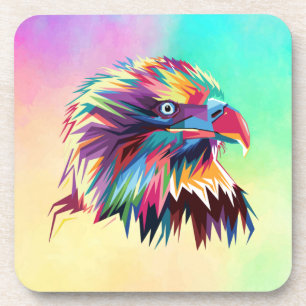 Bald Eagle Geometric Prismatic Design-80590 Coaster