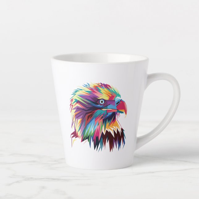 Bald Eagle Geometric Prismatic Design-80590 Latte Mug (Right)