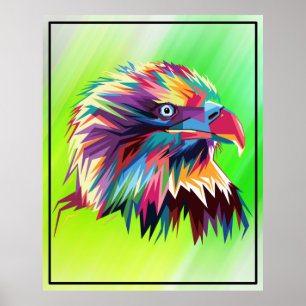 Bald Eagle Geometric Prismatic Design-80590 Poster