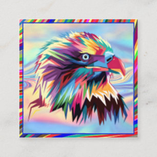 Bald Eagle Geometric Prismatic Design-80590 Square Business Card