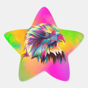 Bald Eagle Geometric Prismatic Design-80590 Star Sticker