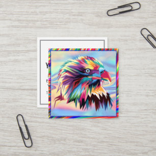 Bald Eagle Geometric Prismatic Design Square Business Card
