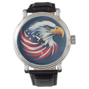 Bald Eagle Gift for Him – USA Patriotic Artwork Watch