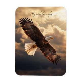 Bald Eagle Golden Sunrise Inspirational Quote Magnet