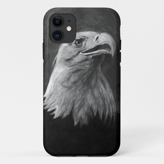 Bald Eagle, Hand Drawn Graphite Case-Mate iPhone Case (Back)