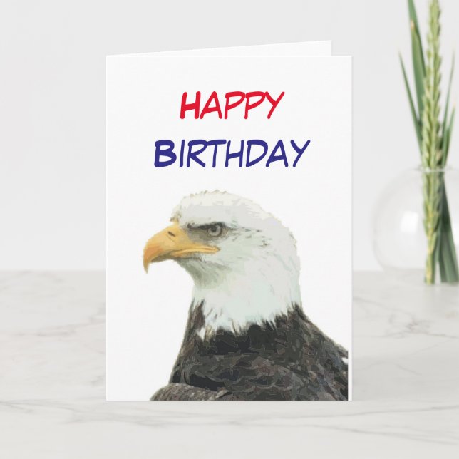'Bald Eagle' Happy Birthday Card (Front)